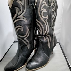 Jeenz Boots Heeled Leather Cowgirl Boots Size 7M Style J510